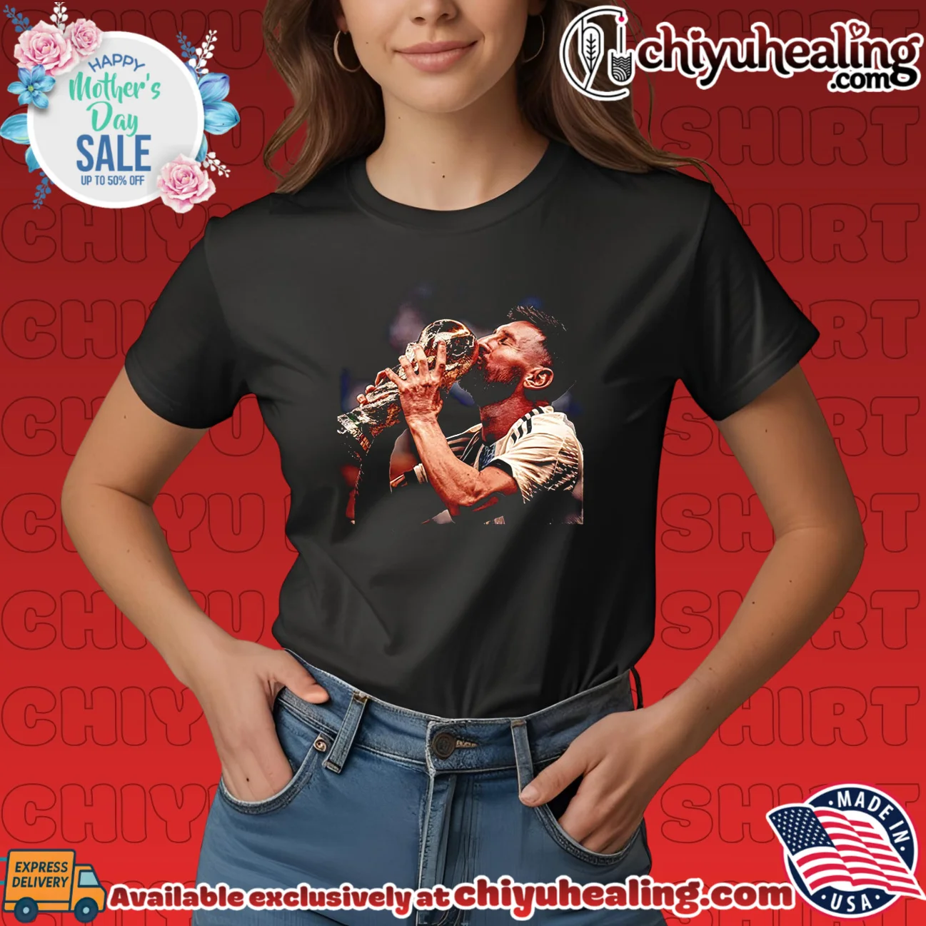Lionel Messi Kissing the FIFA World Cup Trophy Argentina shirt & hoodie Lionel Messi Kissing the FIFA World Cup Trophy Argentina shirt & hoodie