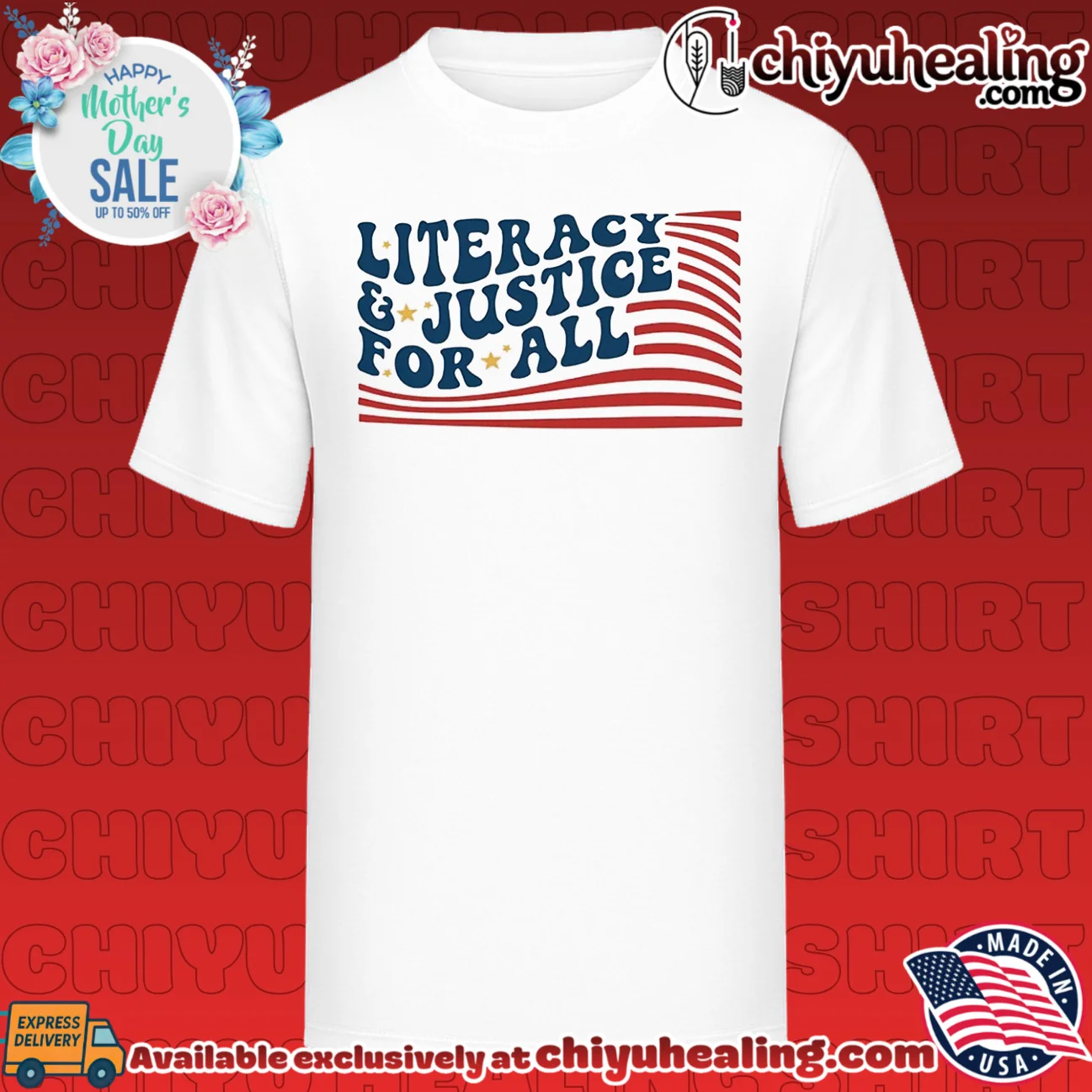 Literacy and Justice for All reading teacher shirt & hoodie