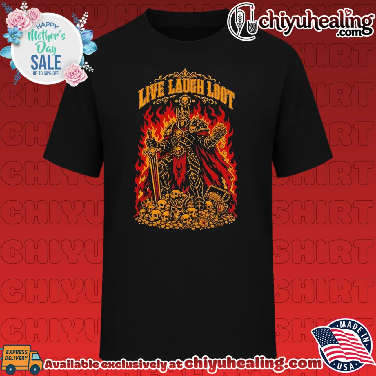 Live Laugh Loot Fantasy Warrior Skeleton King
