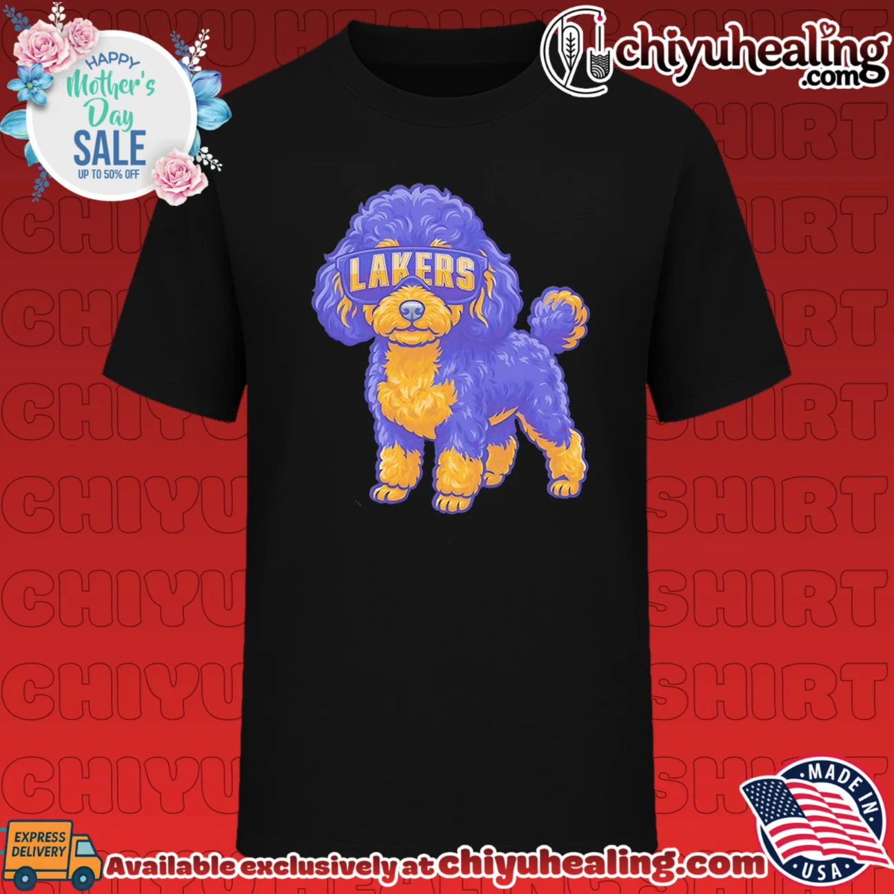 Los Angeles Lakers Teacup Poodle cartoon