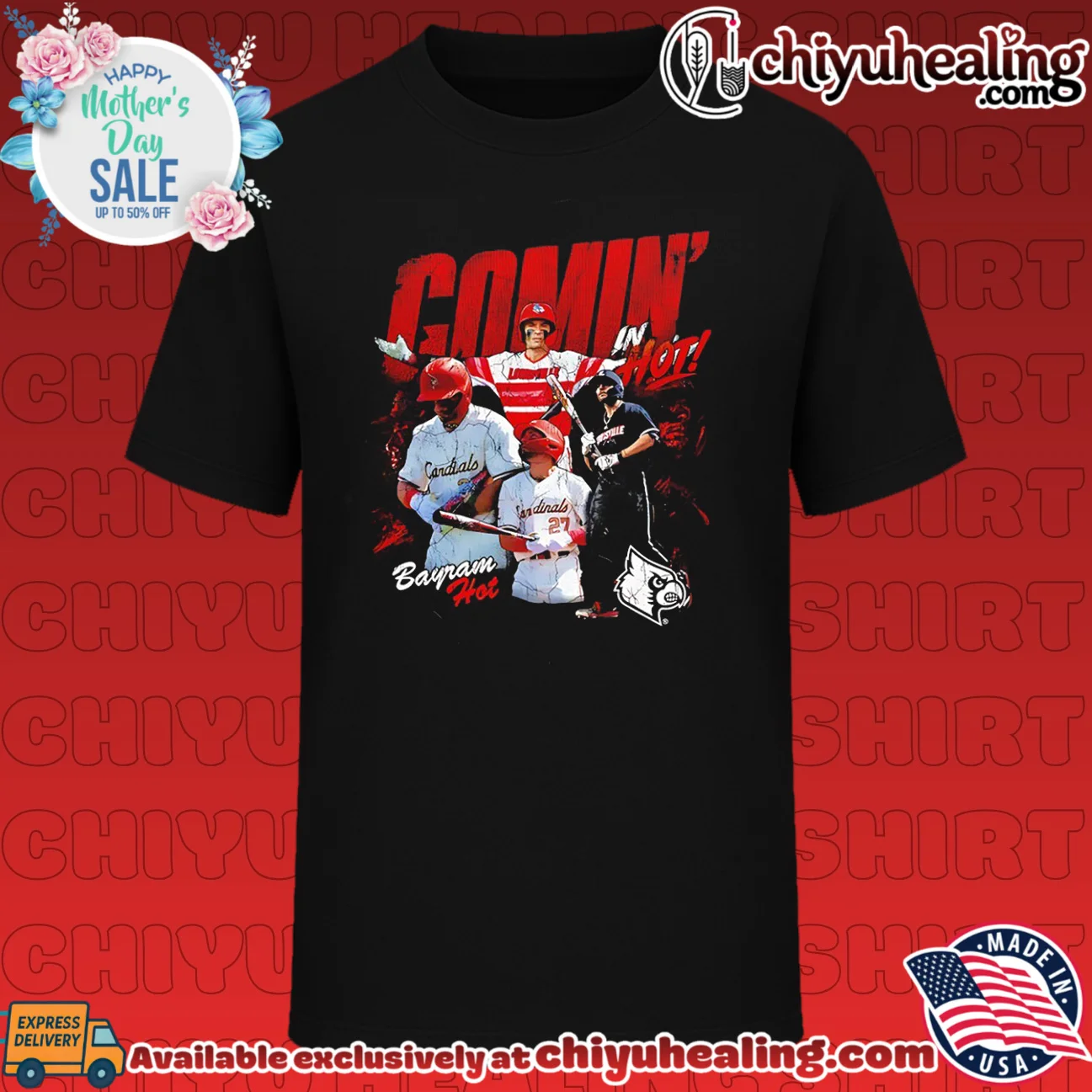 Louisville Cardinals Bayram Hot coming in hot graphic shirt
