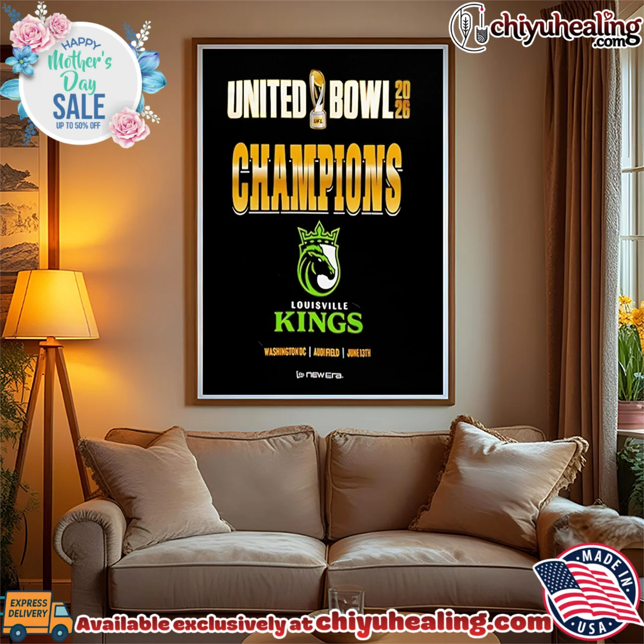 Louisville Kings 2026 United Bowl Champions logo masterpiece shirt & hoodie | IP Merchandise Louisville Kings 2026 United Bowl Champions logo