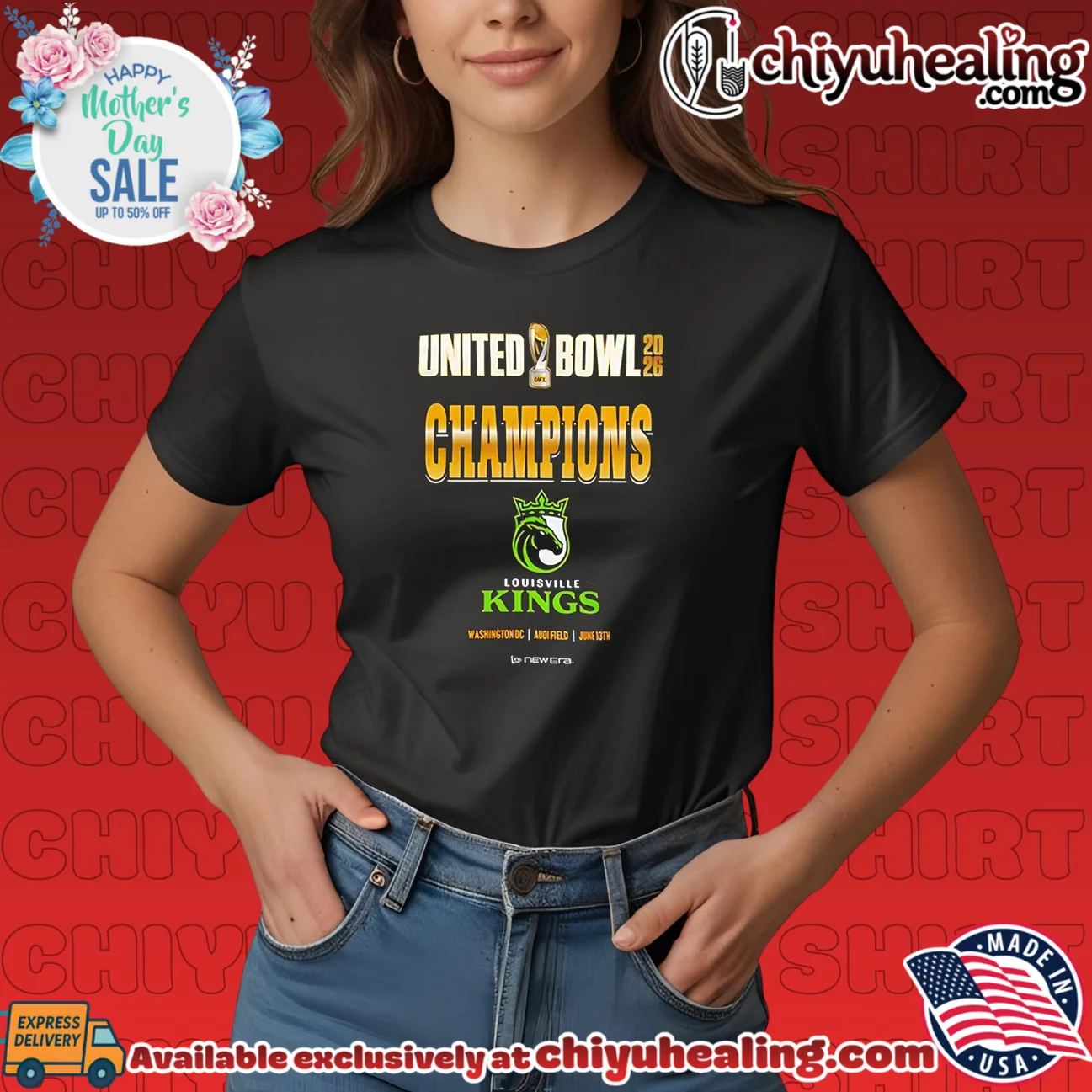 Louisville Kings 2026 United Bowl Champions logo masterpiece shirt & hoodie | IP Merchandise Louisville Kings 2026 United Bowl Champions logo