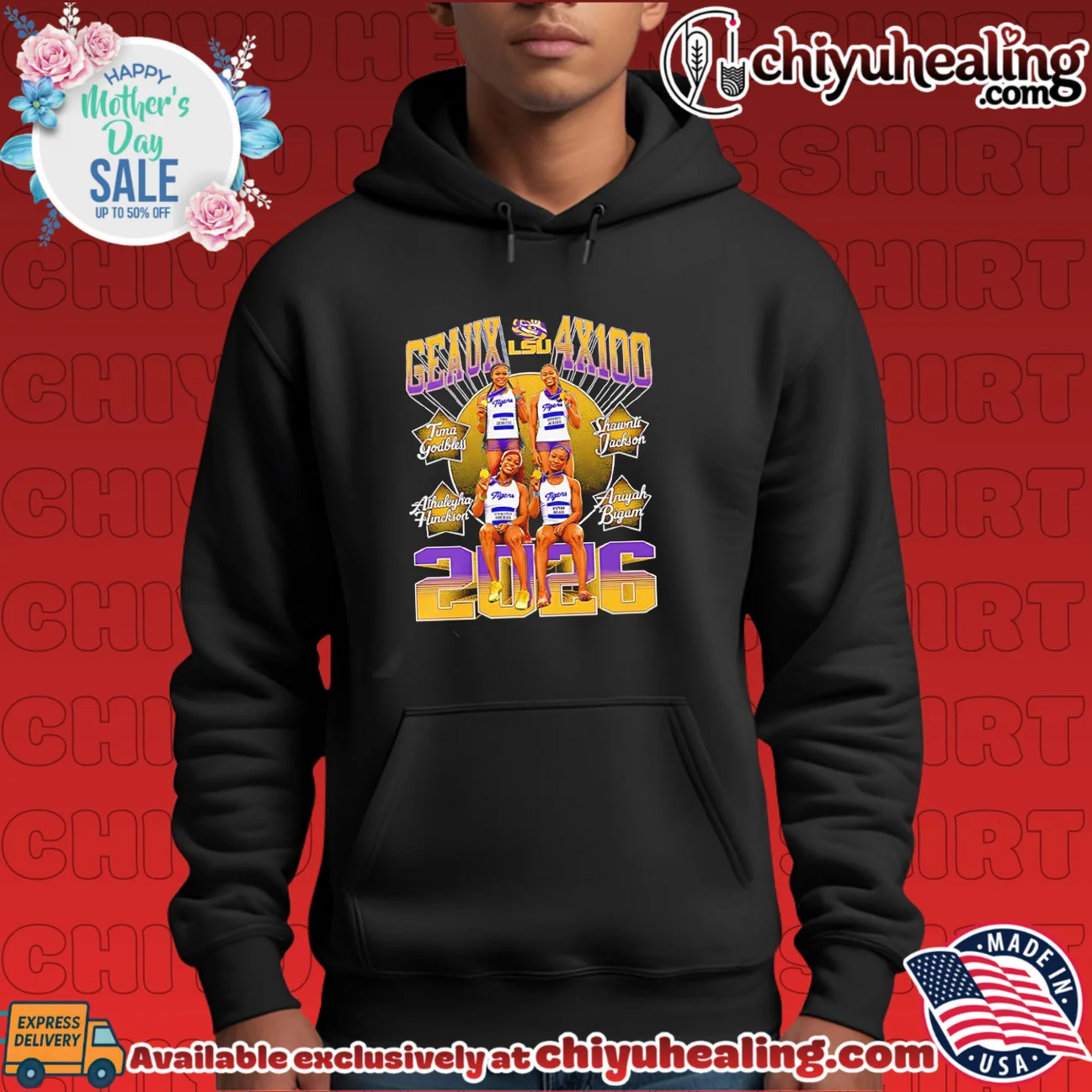 LSU Geaux 4×100 2026 team athletes illustration viral shirt & hoodie | IP Merchandise LSU Geaux 4×100 2026 team athletes illustration viral shirt & hoodie | IP Merchandise