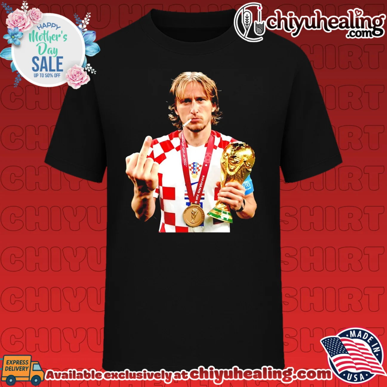 Luka Modrić Croatia World Cup Champion Soccer Legend Middle Finger shirt & hoodie