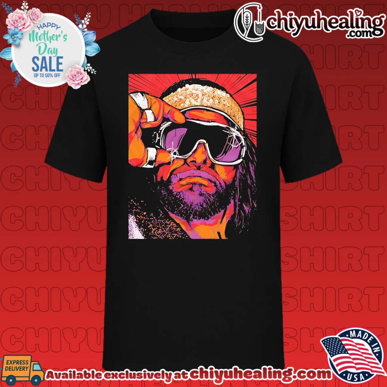 Macho Man Randy Savage portrait comic