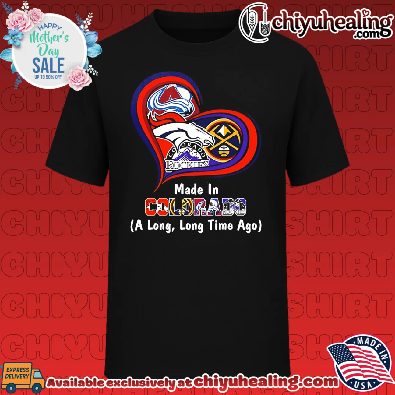 Made in Colorado Denver Broncos Denver Nuggets and Colorado Rockies A Long Long Time Ago heart shirt & hoodie