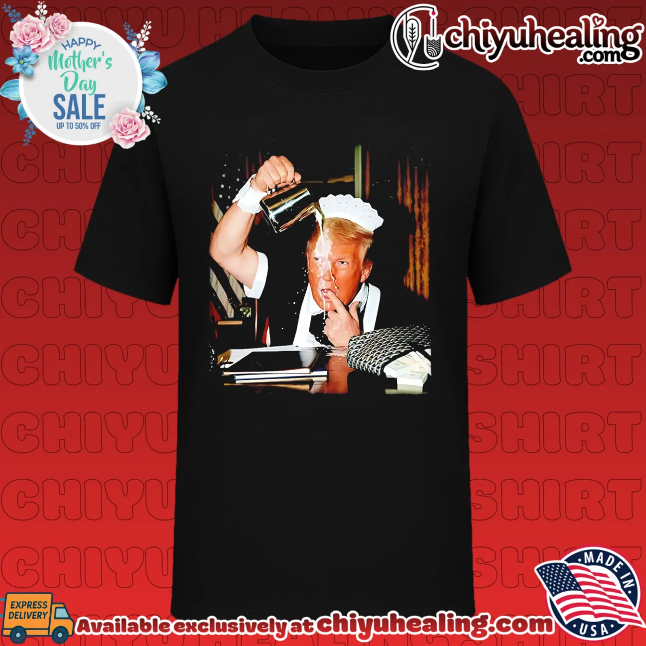 Maid Donald Trump accidentally pouring milk on his face funny shirt & hoodie