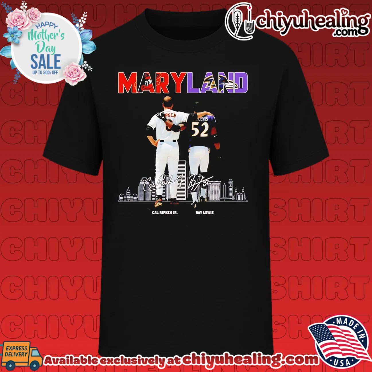 Maryland Legends Cal Ripken Jr Baltimore Orioles and Ray Lewis Baltimore Ravens shirt & hoodie