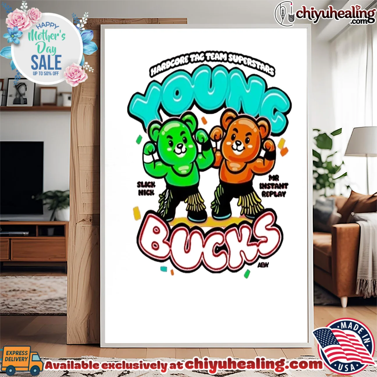 Matt and Nick Jackson the Young Bucks Gummy Bucks hardcore tag team superstars authentic shirt & hoodie | Official Style Drop Matt and Nick Jackson the Young Bucks Gummy Bucks hardcore tag team superstars