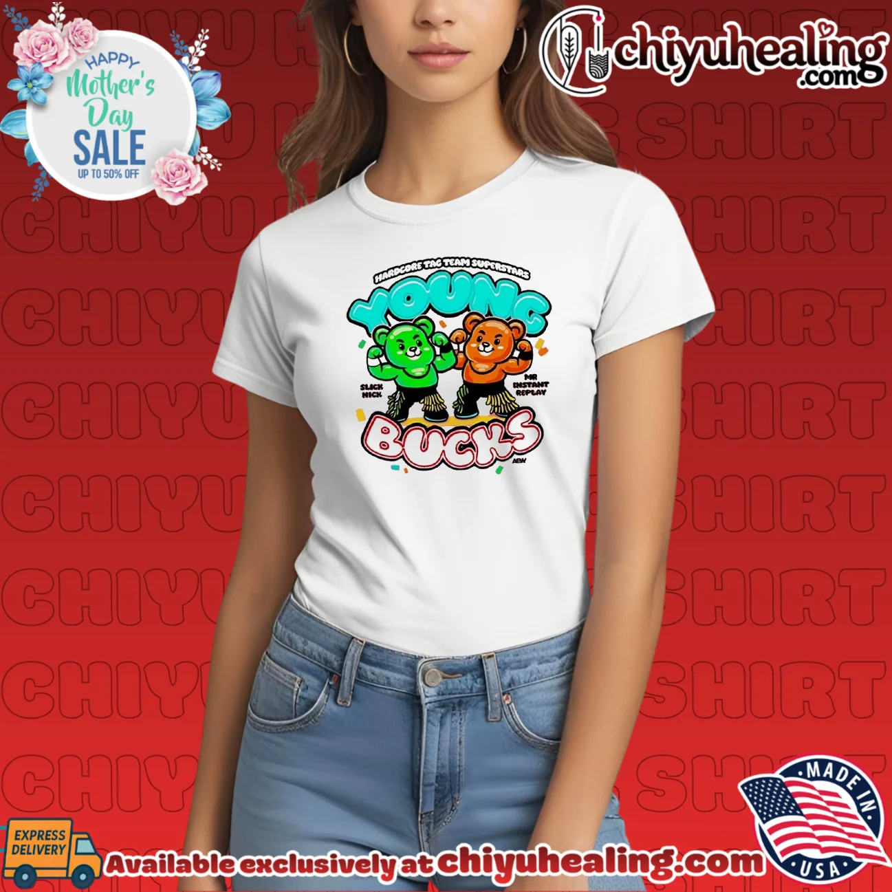 Matt and Nick Jackson the Young Bucks Gummy Bucks hardcore tag team superstars authentic shirt & hoodie | Official Style Drop Matt and Nick Jackson the Young Bucks Gummy Bucks hardcore tag team superstars