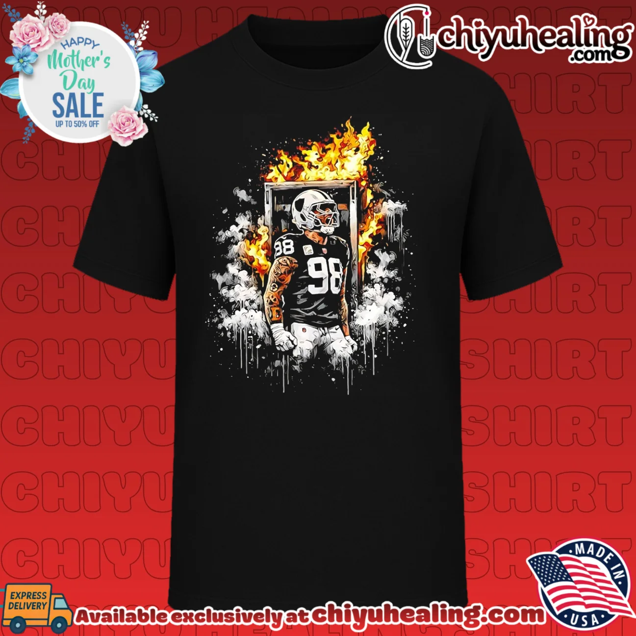 Maxx Crosby Las Vegas Raiders Fire Art NFL shirt & hoodie