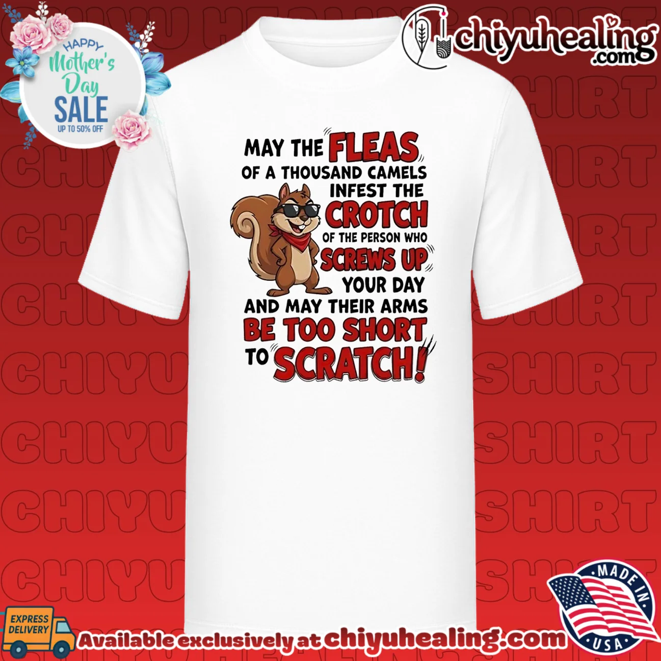 May the fleas of a thousand camels infest the crotch of the person cartoon squirrel shirt
