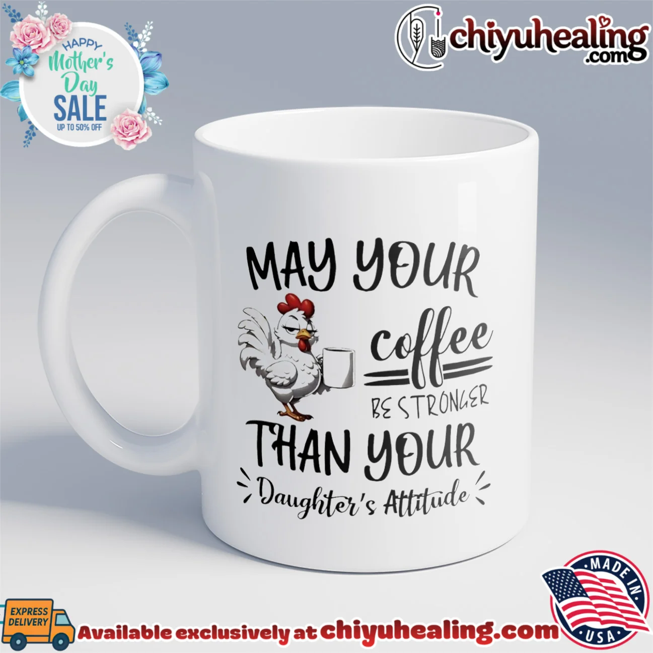 May your coffee be stronger than your daughter's attitude cartoon chicken shirt & hoodie May your coffee be stronger than your daughter's attitude cartoon chicken