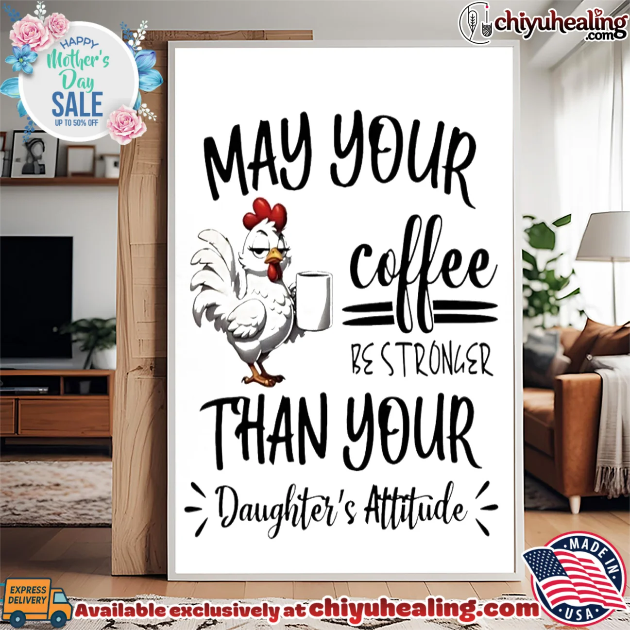 May your coffee be stronger than your daughter's attitude cartoon chicken shirt & hoodie May your coffee be stronger than your daughter's attitude cartoon chicken