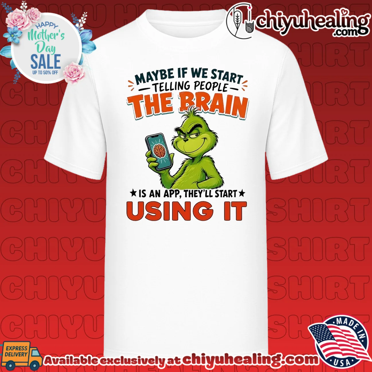 Maybe if we start telling people the brain is an app they'll start using it Grinch shirt & hoodie