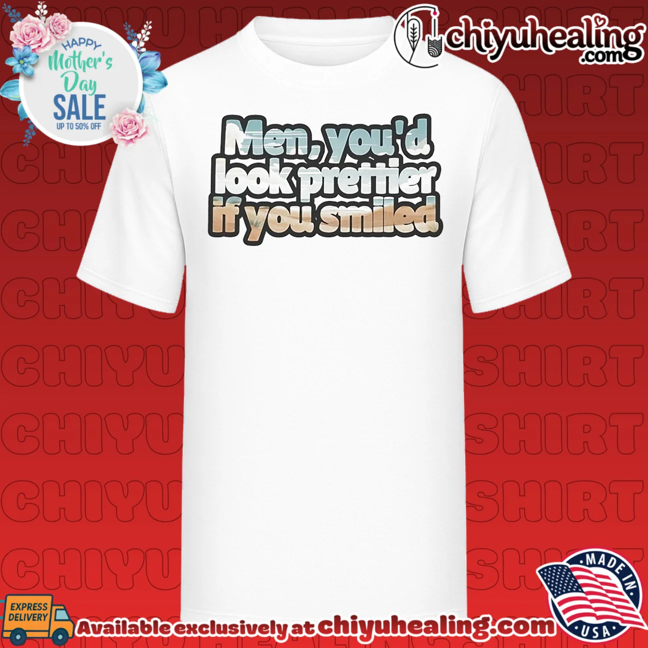 Men you'd look prettier if you smiled retro graphic shirt & hoodie