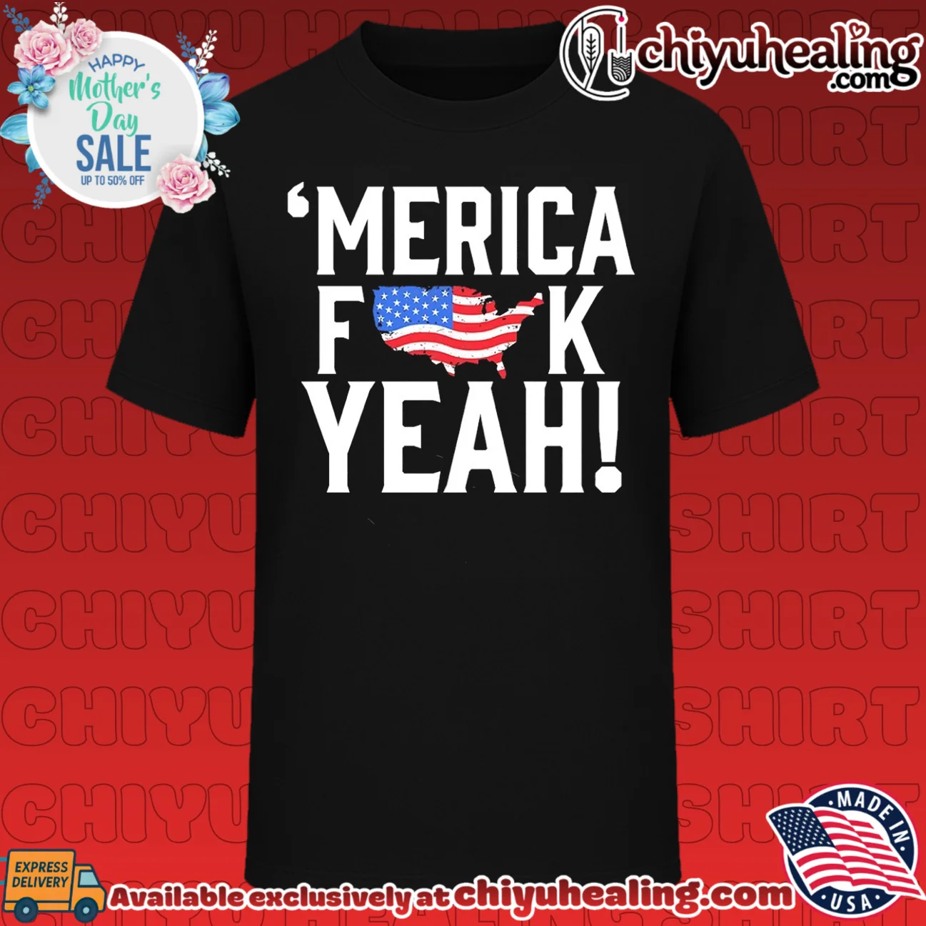 ''Merica Fuck Yeah USA Map Flag patriotic