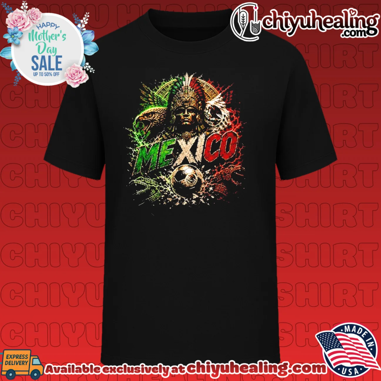 Mexico Aztec Warrior Eagle and Soccer Ball