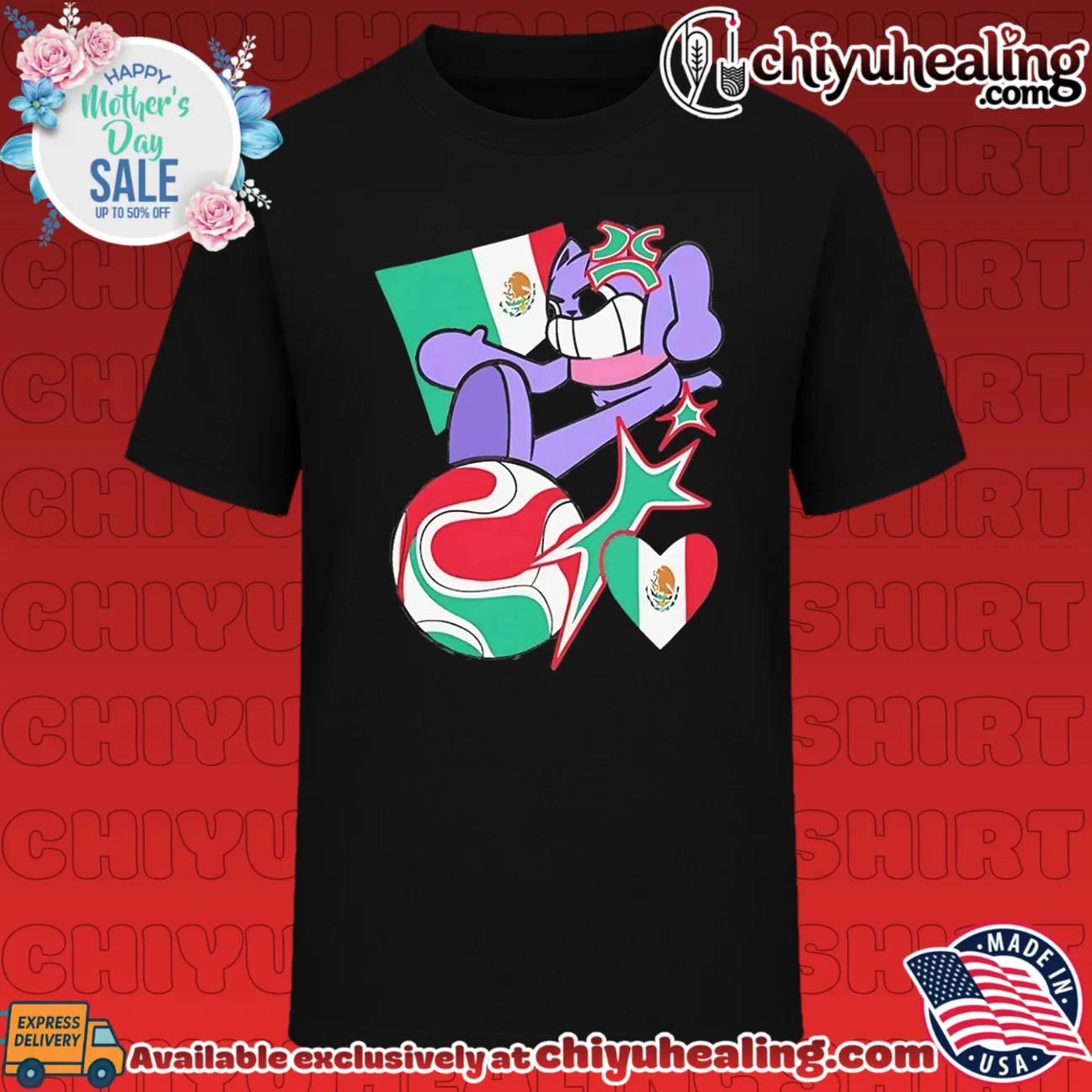 Mexico football cartoon cat shirt & hoodie