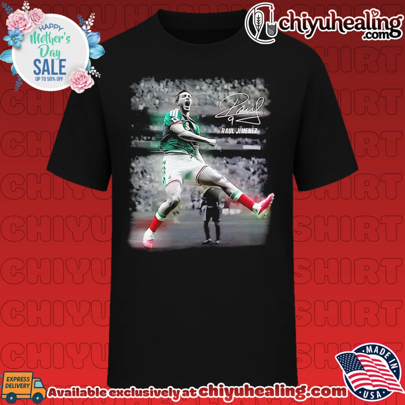 Mexico soccer player Raul Jimenez portrait signature