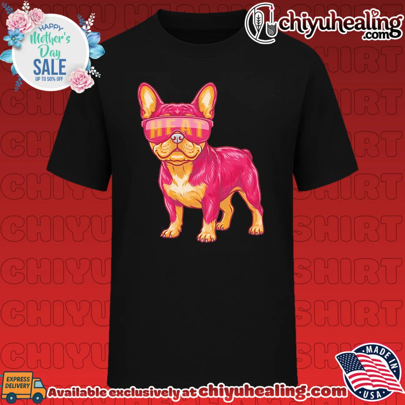Miami Heat French Bulldog cartoon