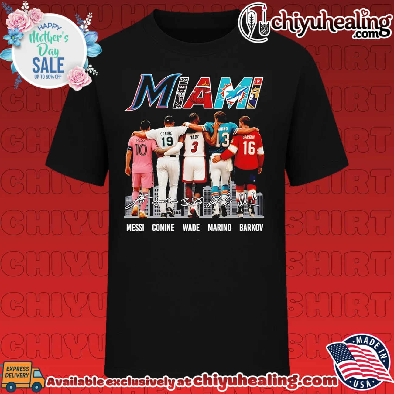 Miami Legends Messi Conine Wade Marino and Barkov shirt & hoodie