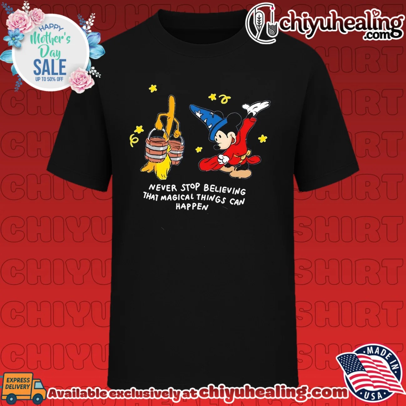 Mickey mouse never stop believing that magical things can happen