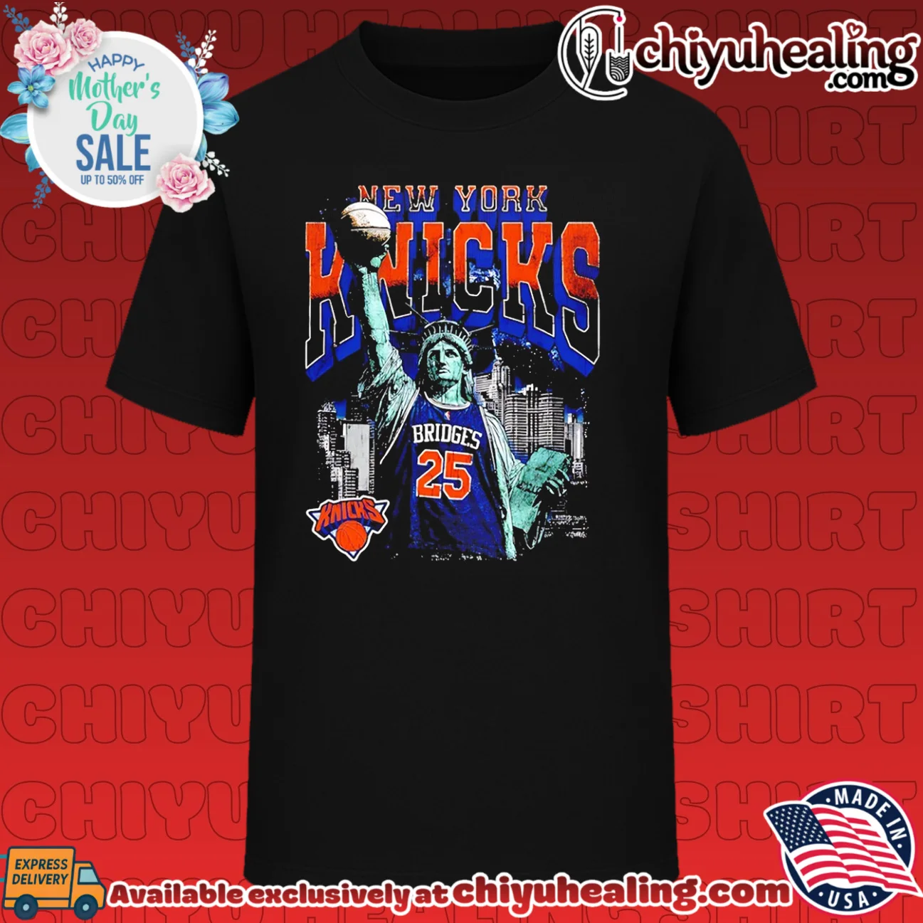 Mikal Bridges New York Knicks Statue Of Liberty vintage statement shirt & hoodie - Premium Streetwear