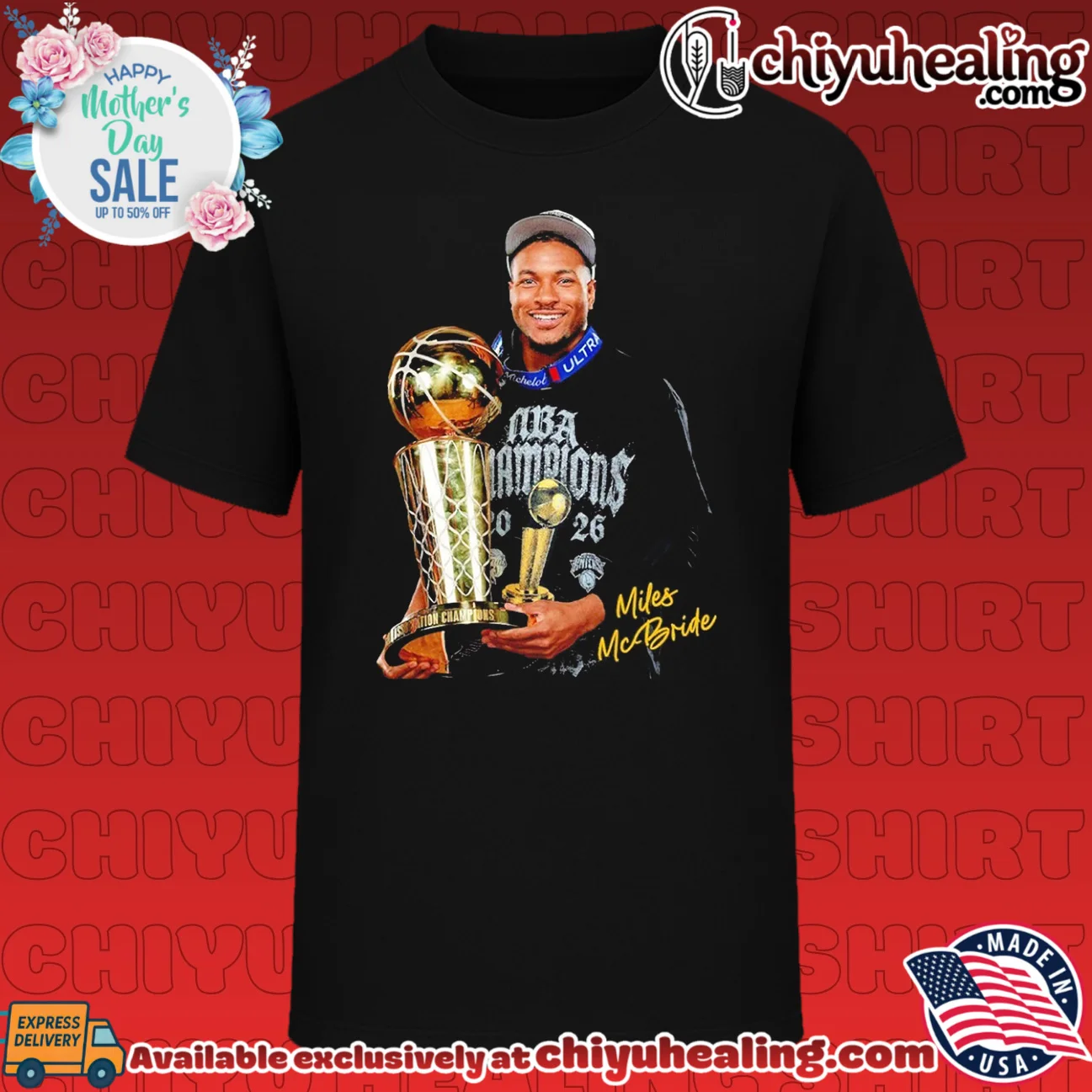 Miles Mcbride New York Knicks World Champions 2025-2026 trophy signature