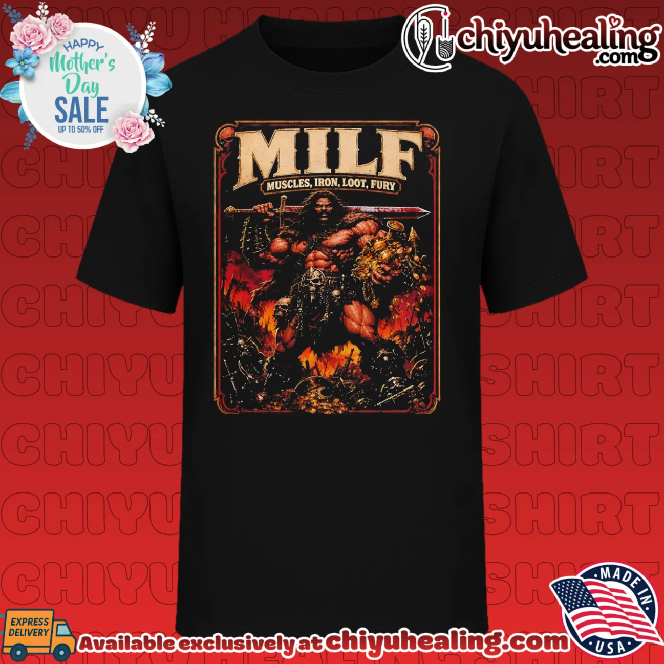 Milf Muscles Iron Loot Fury Barbarian Warrior shirt & hoodie