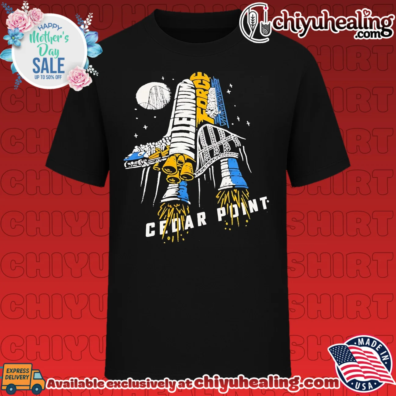 Millennium Force Wordscape Cedar Point Roller Coaster shirt & hoodie
