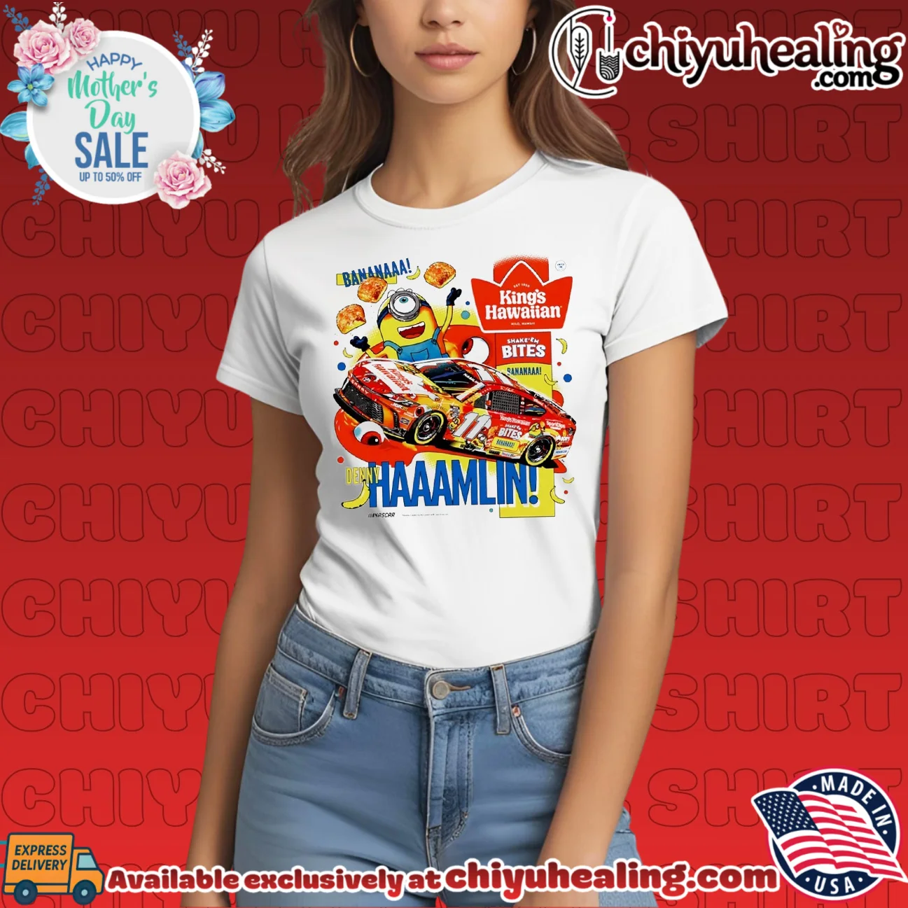 Minion King's Hawaiian Denny Hamlin epic shirt & hoodie | Exclusive Fan Gear Minion King's Hawaiian Denny Hamlin