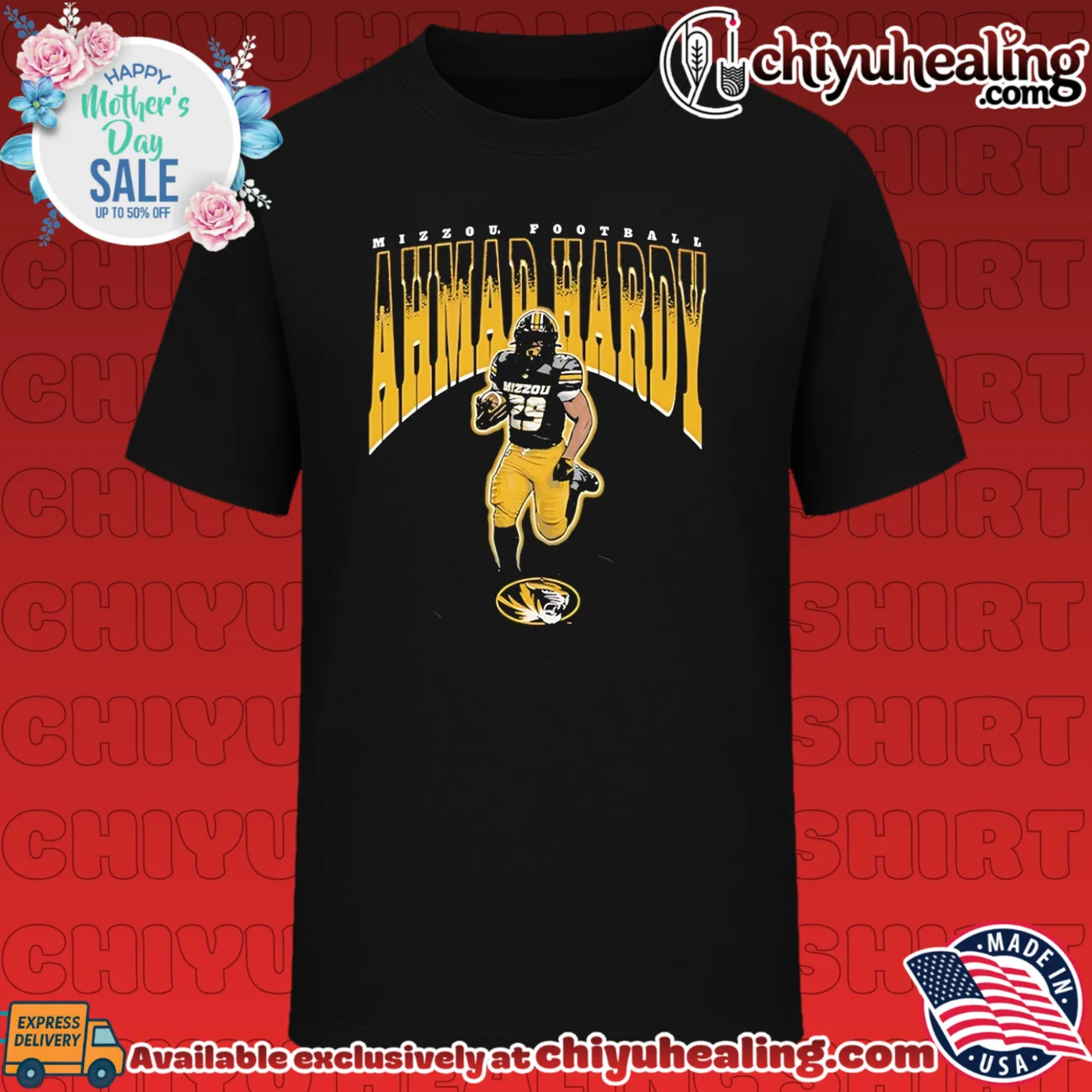 Missouri Tigers Mizzou Football Ahmad Hardy running pose illustrated
