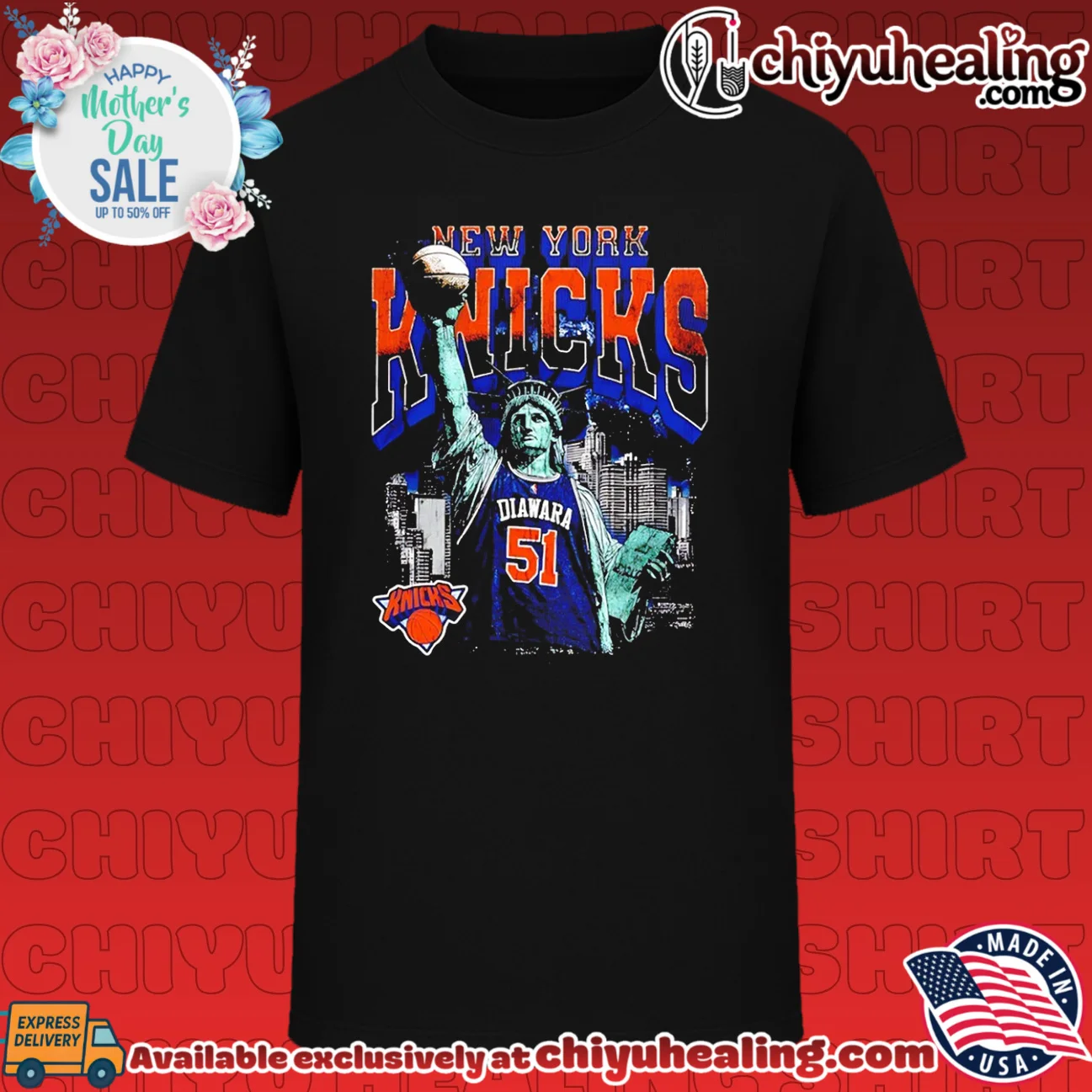 Mohamed Diawara New York Knicks Statue Of Liberty vintage hype shirt & hoodie | Exclusive Fan Gear