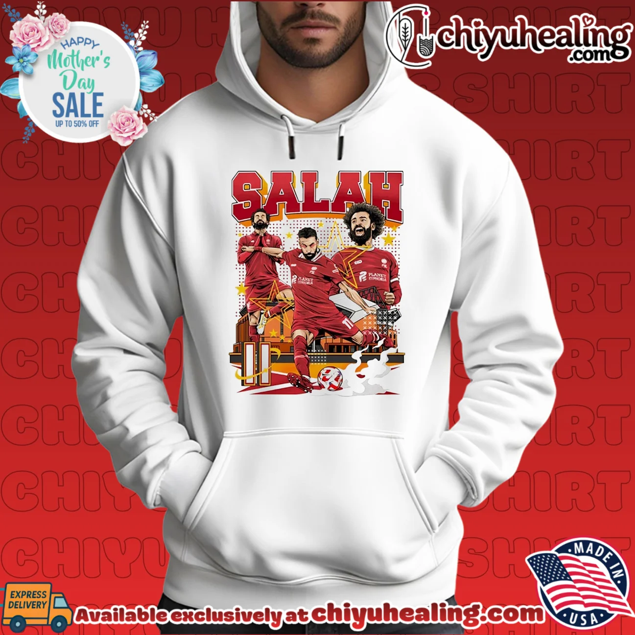 Mohamed Salah Liverpool FC Legend Premier League shirt & hoodie Mohamed Salah Liverpool FC Legend Premier League shirt & hoodie