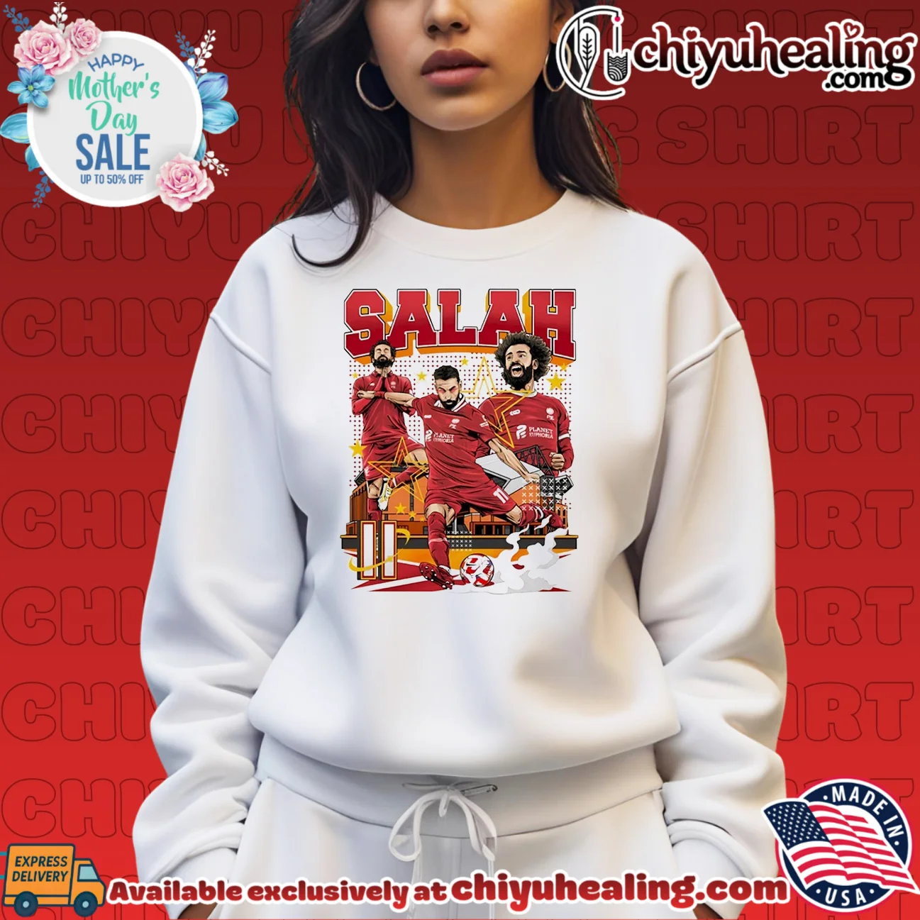 Mohamed Salah Liverpool FC Legend Premier League shirt & hoodie Mohamed Salah Liverpool FC Legend Premier League shirt & hoodie