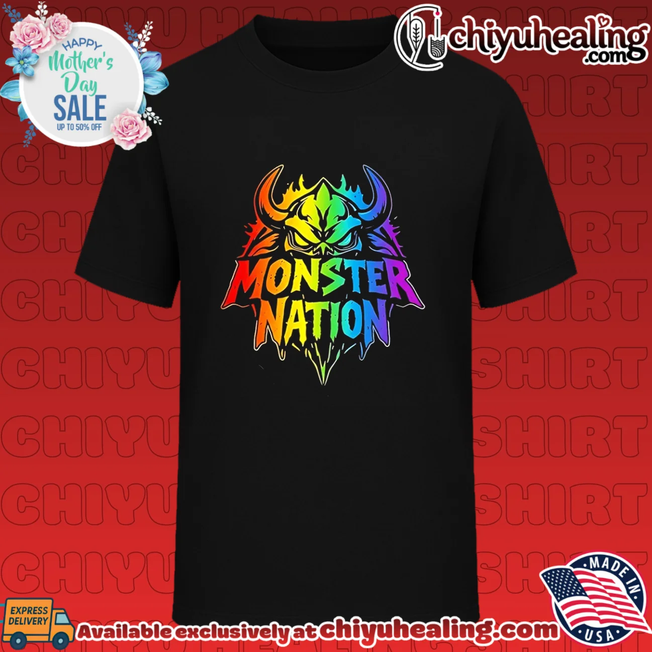 Monster Nation rainbow skull