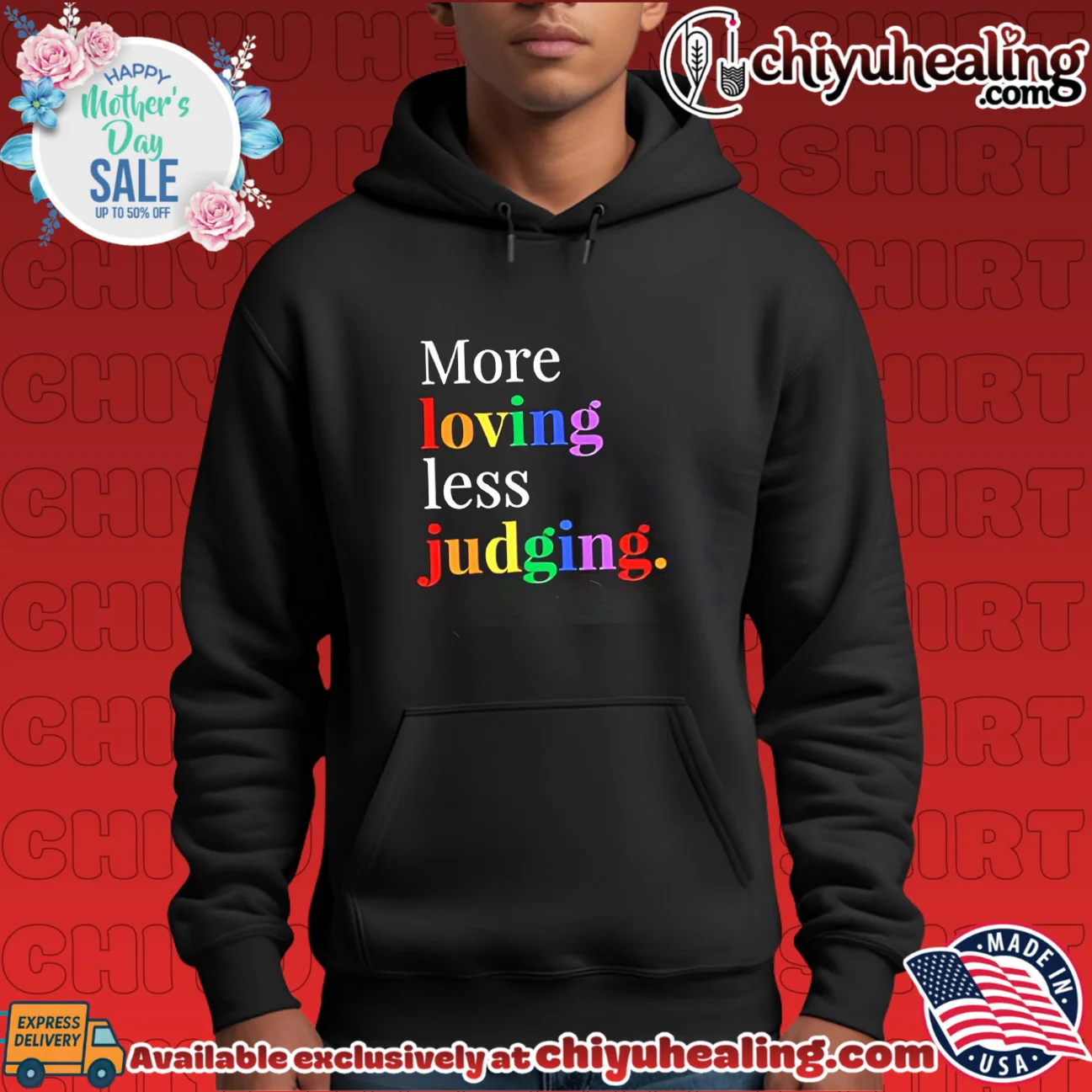 More loving less judging rainbow text hype shirt & hoodie | Exclusive Fan Gear More loving less judging rainbow text hype shirt & hoodie | Exclusive Fan Gear