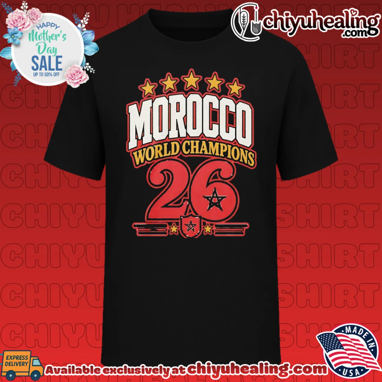 Morocco 2026 World Champions flag shirt