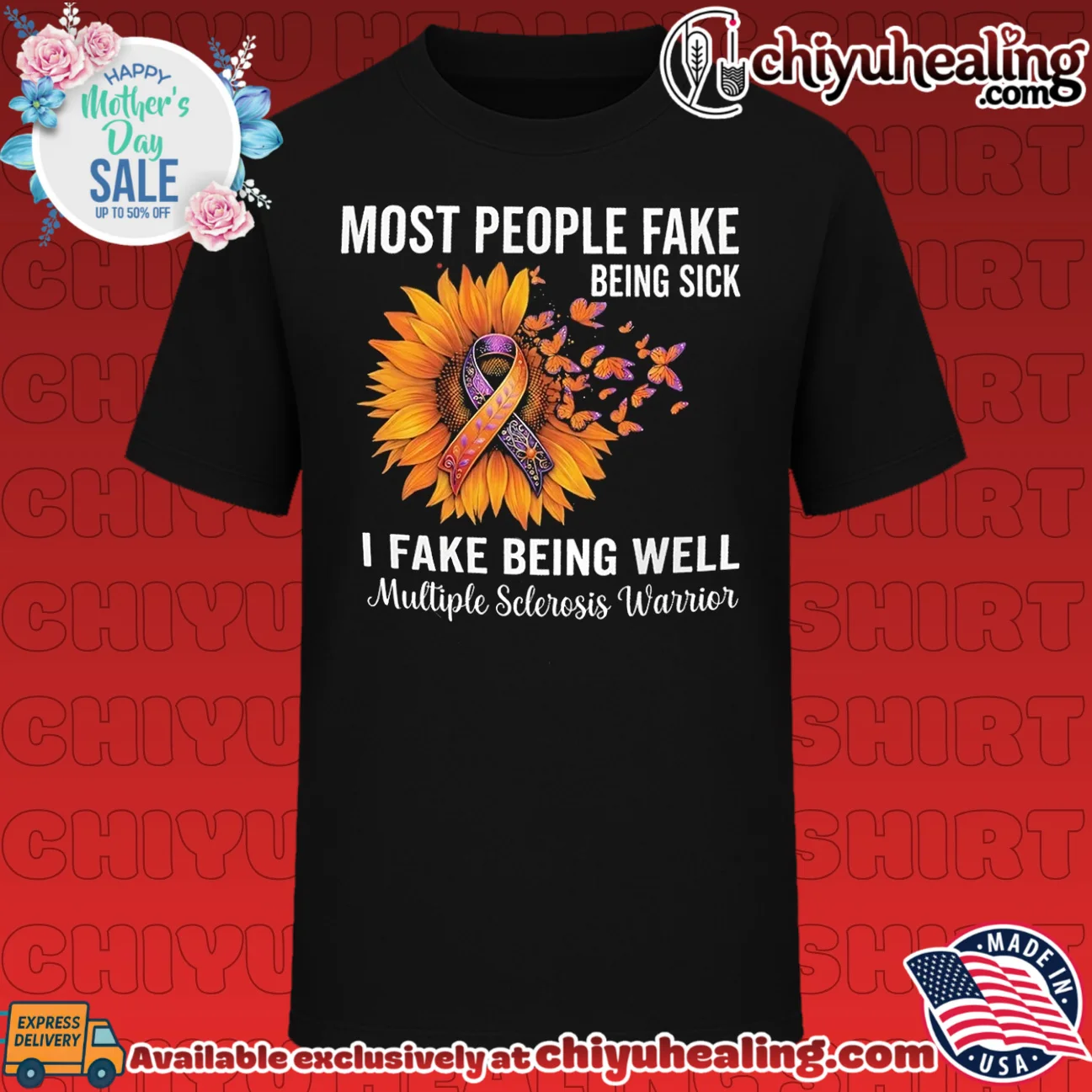 Most people fake being sick I fake being well ribbon