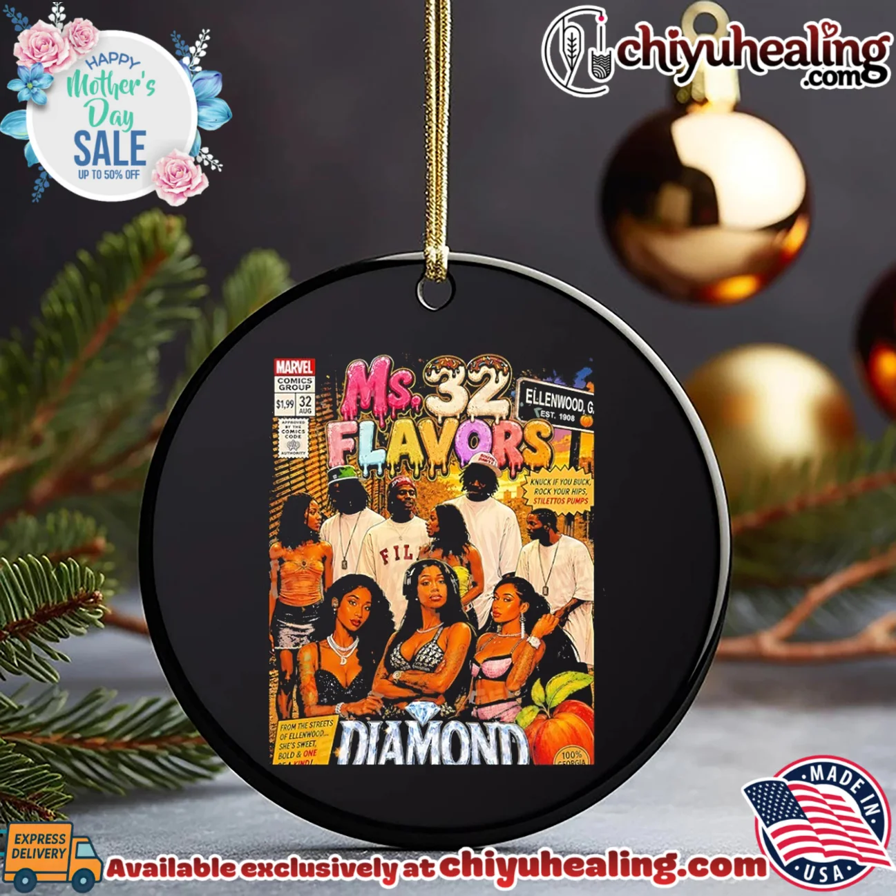 Ms 32 Flavors Diamond gangsta comic book cover style statement shirt & hoodie | Exclusive Fan Gear Ms 32 Flavors Diamond gangsta comic book cover style