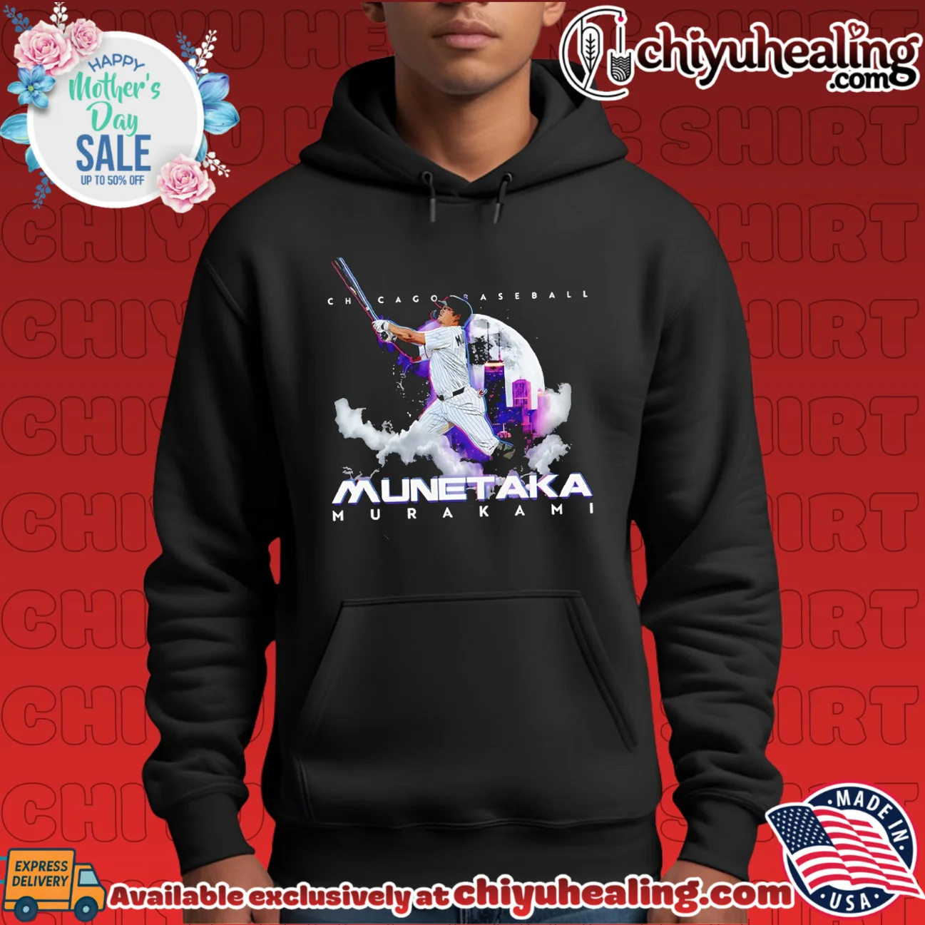 Munetaka Murakami Chicago Moon Shot baseball graphic shirt & hoodie Munetaka Murakami Chicago Moon Shot baseball graphic shirt & hoodie