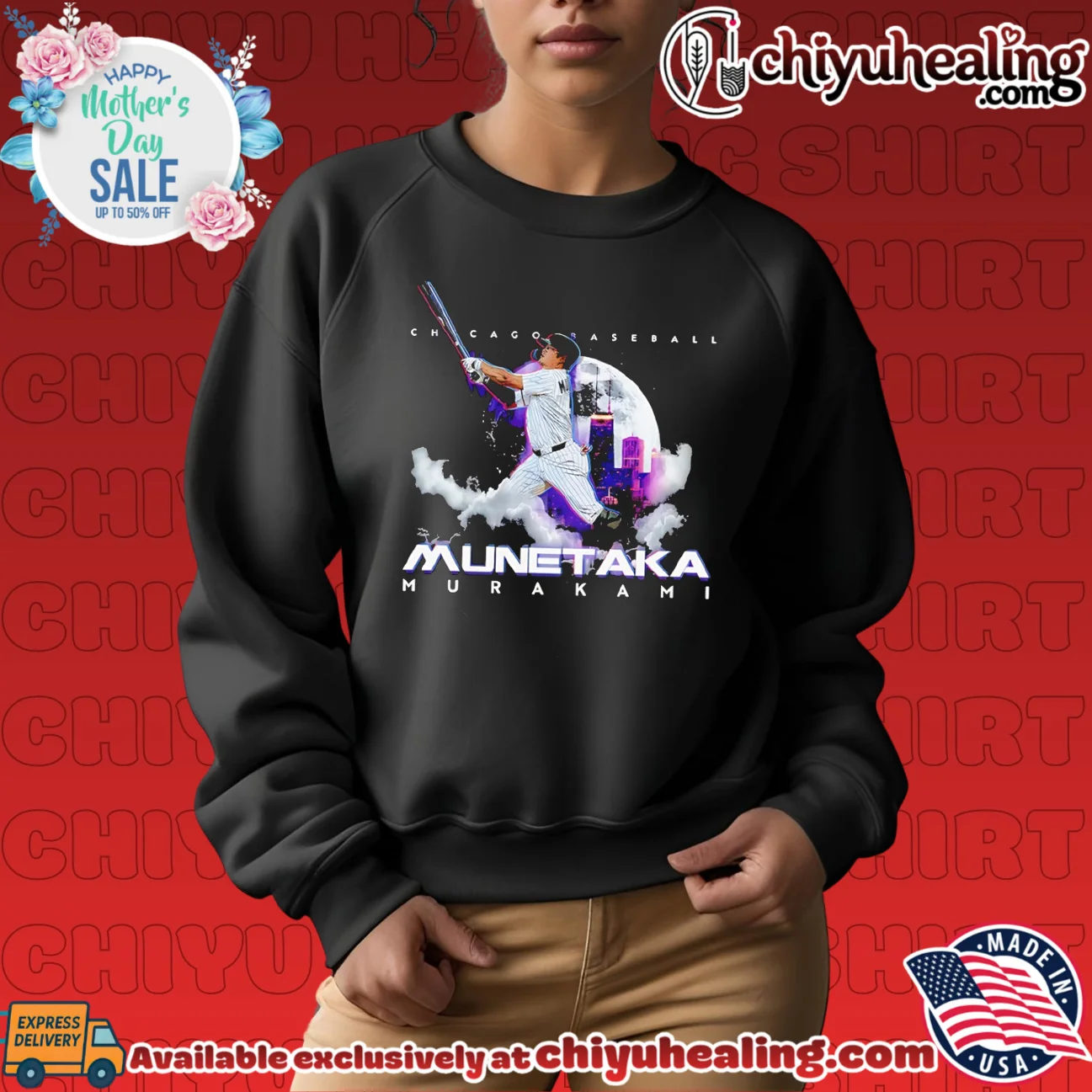 Munetaka Murakami Chicago Moon Shot baseball graphic shirt & hoodie Munetaka Murakami Chicago Moon Shot baseball graphic shirt & hoodie