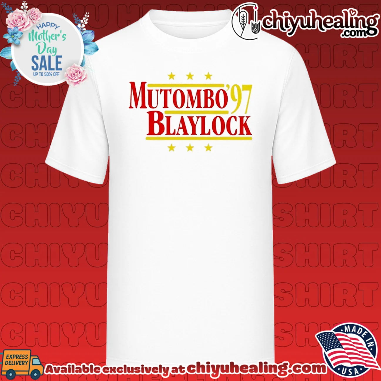Mutombo and Blaylock '97 Atlanta Hawks NBA shirt & hoodie