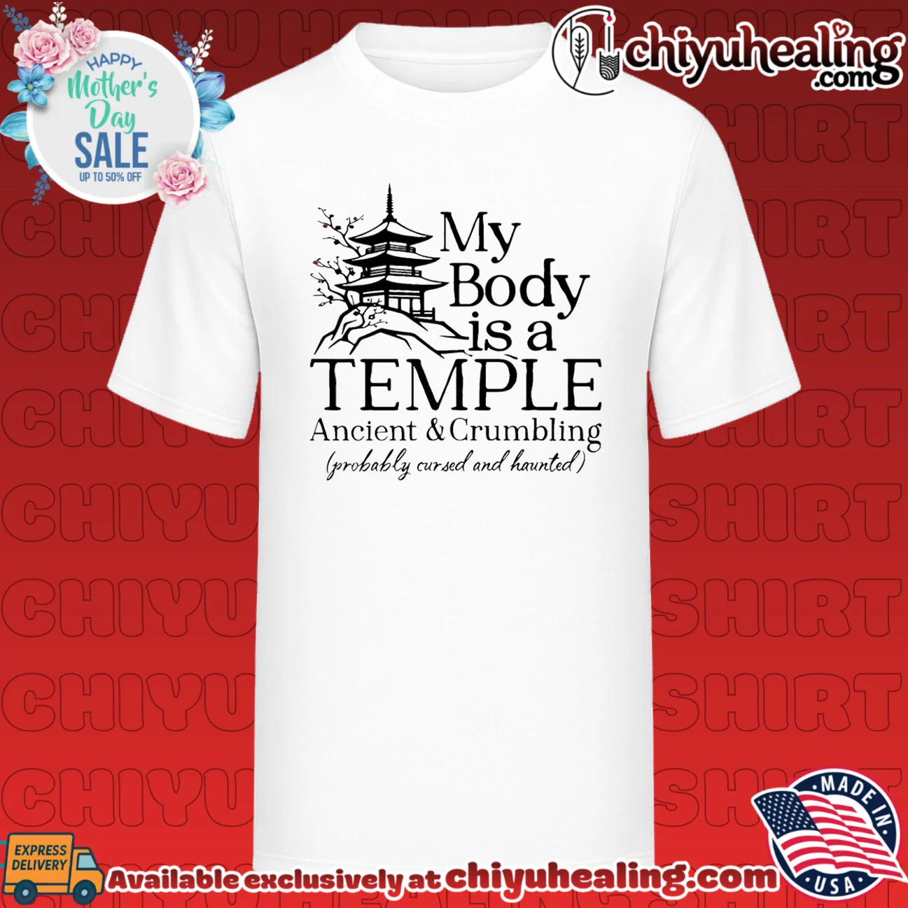 My body is a temple ancient and crumbling pagoda graphic shirt