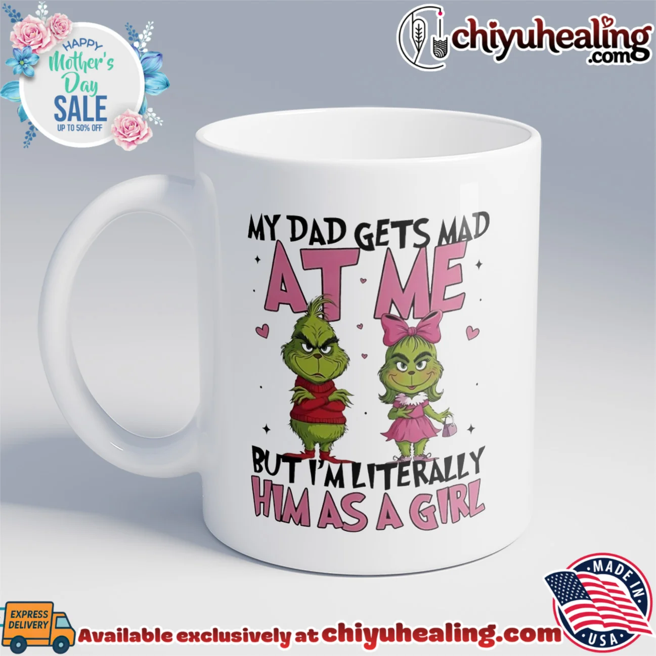 My dad gets mad but I'm literally him as a girl Grinch original shirt & hoodie | Modern Street Style My dad gets mad but I'm literally him as a girl Grinch