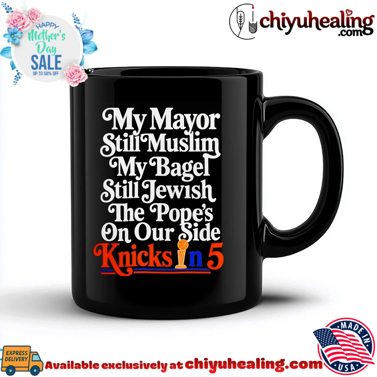 My Mayor Still Muslim My Bagel Still Jewish Knicks In 5 timeless shirt & hoodie | 2026 Edition Drop My Mayor Still Muslim My Bagel Still Jewish Knicks In 5