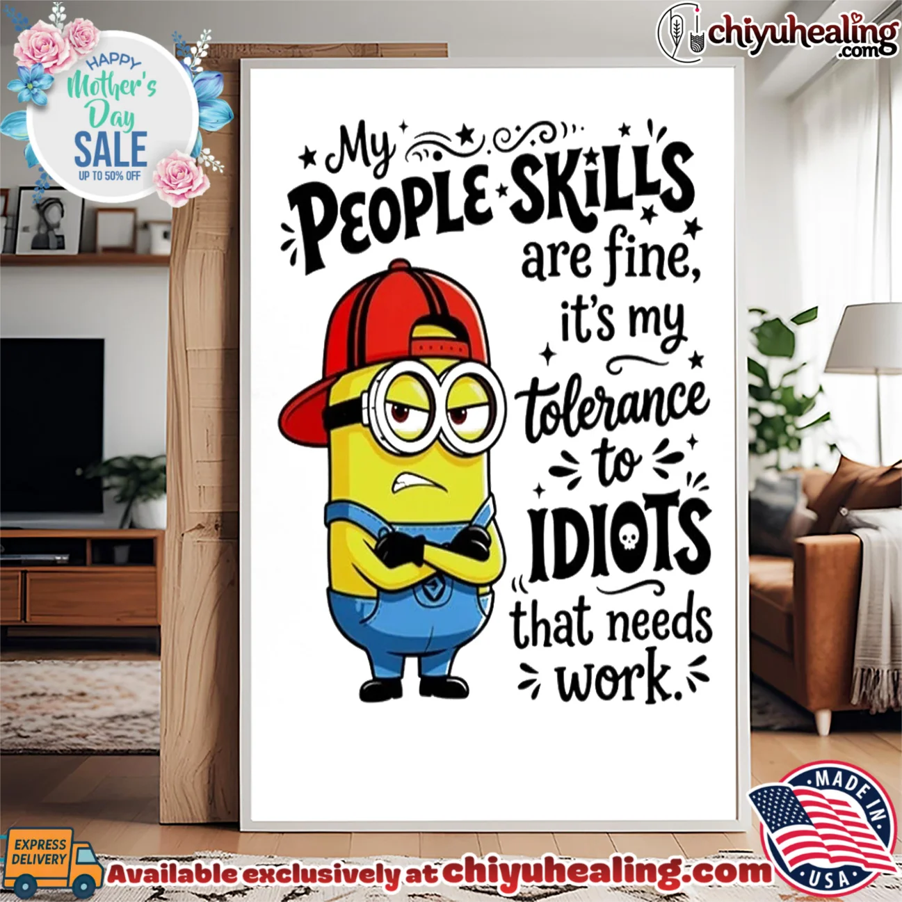 My people skills are fine it's my tolerance to idiots that needs work Minion retro shirt & hoodie | Gift Idea 2026 My people skills are fine it's my tolerance to idiots that needs work Minion