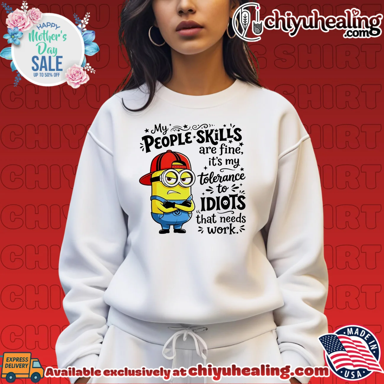 My people skills are fine it's my tolerance to idiots that needs work Minion retro shirt & hoodie | Gift Idea 2026 My people skills are fine it's my tolerance to idiots that needs work Minion
